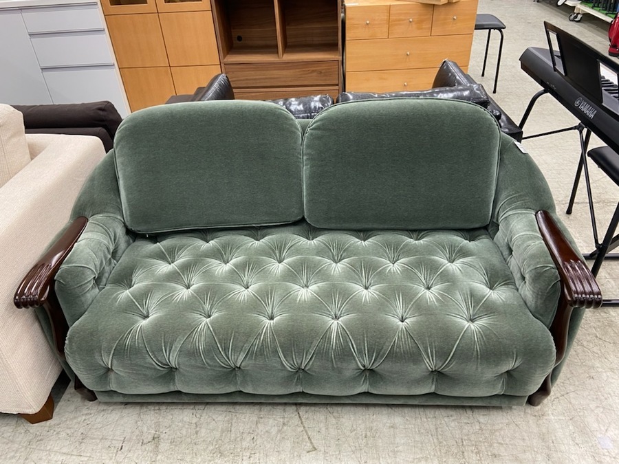 マルニ木工　ベルサイユ　ベルベット グリーンソファ 3人掛け maruni マルニ木工 3人掛けソファ 3Pソファ リベット グリーン