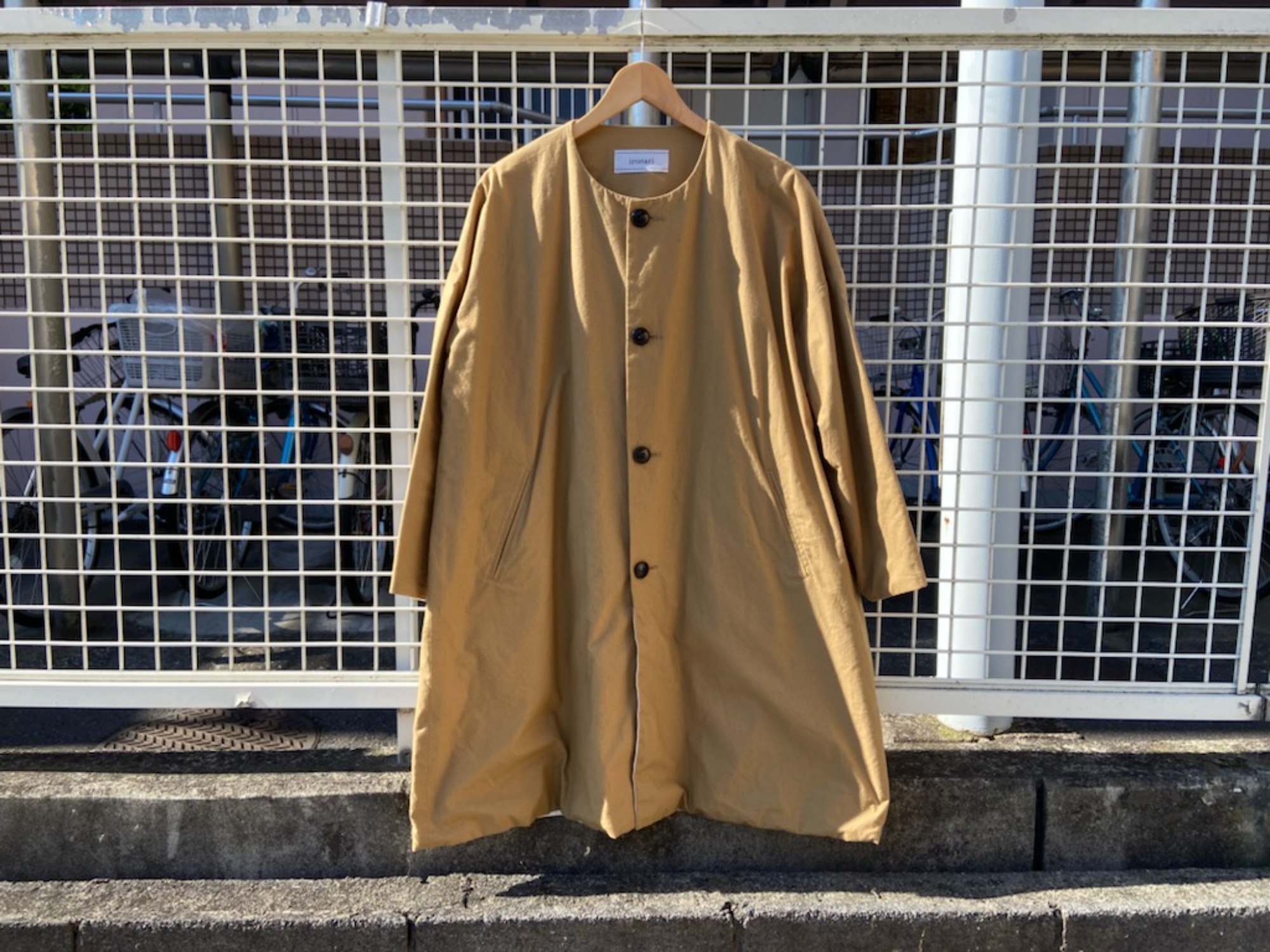IRONARI/イロナリ】No Collar Sakura Coat(ノーカラーサクラコート)が