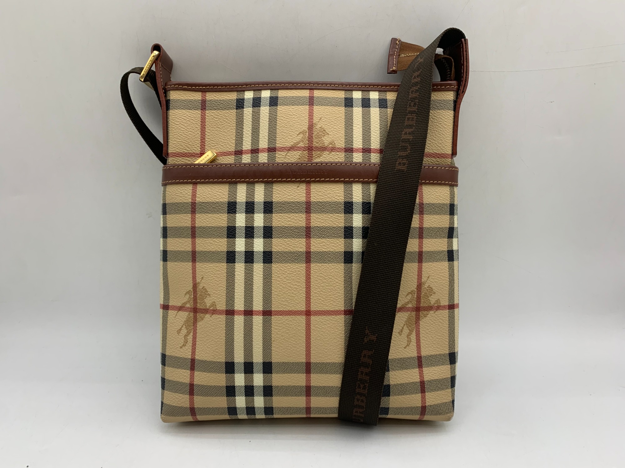 バーバリーロンドン ショルダーバッグ メンズ シャドーホース チェック 茶 希少】BURBERRY バーバリー ショルダーバッグ ノバチェック