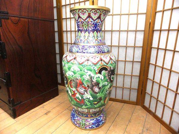 景泰藍 中国七宝の大型花瓶 壷を買取入荷しました【相模原店】｜2015年