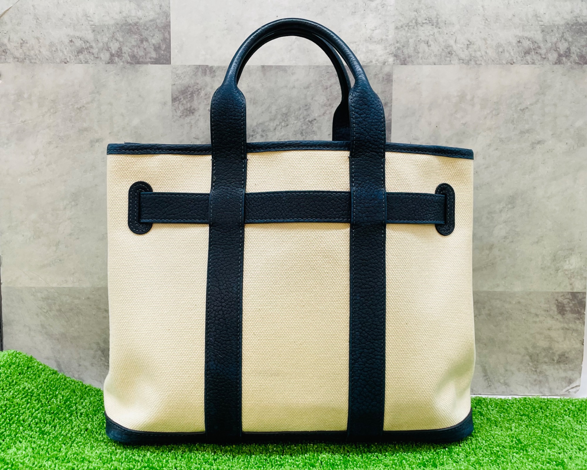 エルメス　プティットサンチュール　pm エルメス プティットサンチュールPM キャンバス×レザー ベージュ