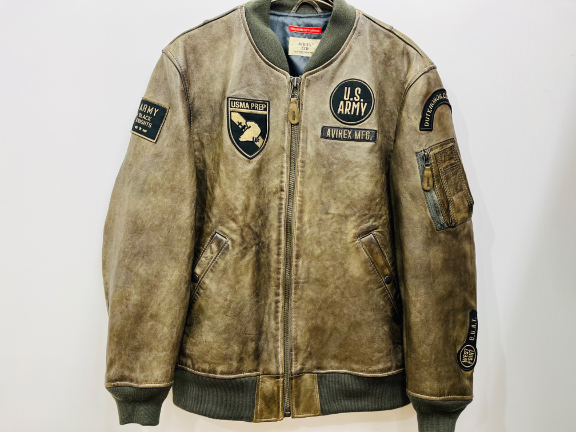 m*a様 極美品✨AVIREX フライトジャケット　MA-1 羊革　ラムレザー SizeMAX】AVIREX 羊革 レザータイプ MA-1ジャケット【AOKI公式通販】