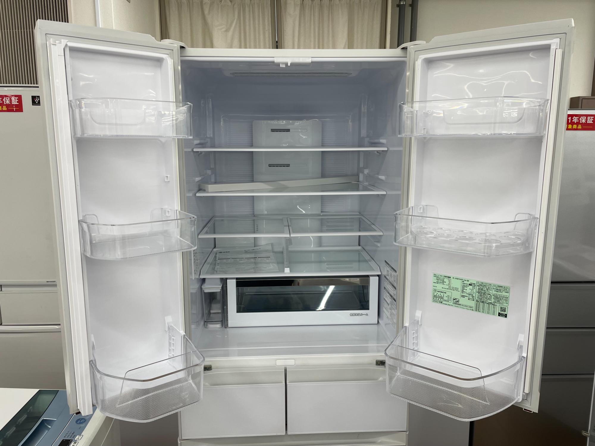 新生活応援！】6ドア冷蔵庫 HITACHI R-HW54R 2021年製が買取入荷いたし