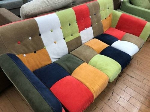 ソファーのパッチワーク