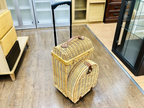 アウトドア雑貨　ピクニックのキャリーカート付バスケットデラックスセット