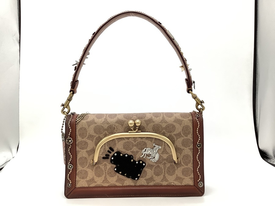 COACH キースヘリング 2way バッグ COACH】コーチ コーティングキャンバス カーフレザー キースヘリング
