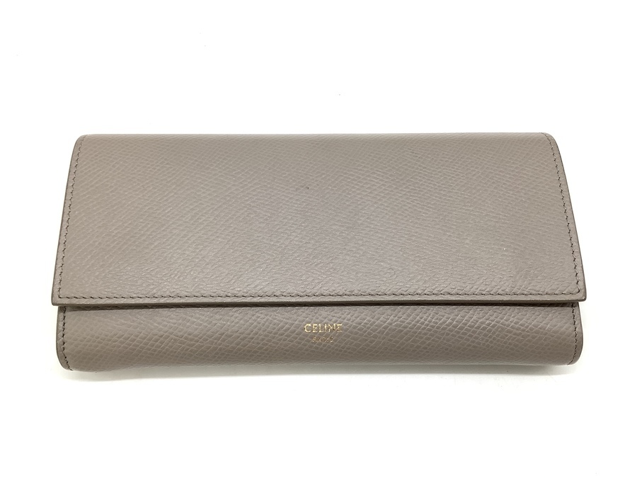 CELINE ラージ ジップウォレット / グレインドカーフスキン ラージ ジップウォレット / グレインドカーフスキン - ブラック