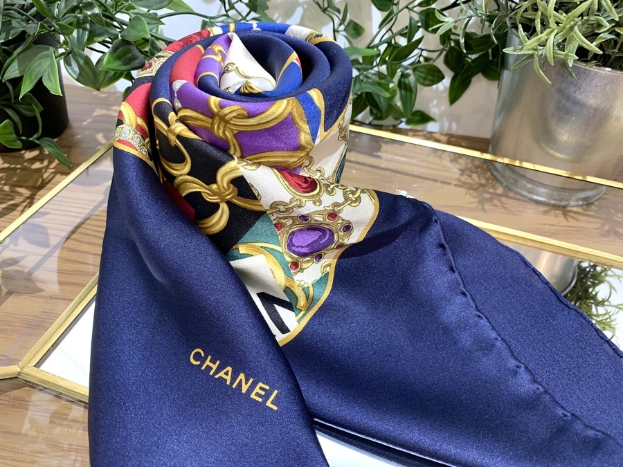 シャネル☆スカーフ CHANEL】シャネル シルク ツイリー ヘア バンド (CHANEL