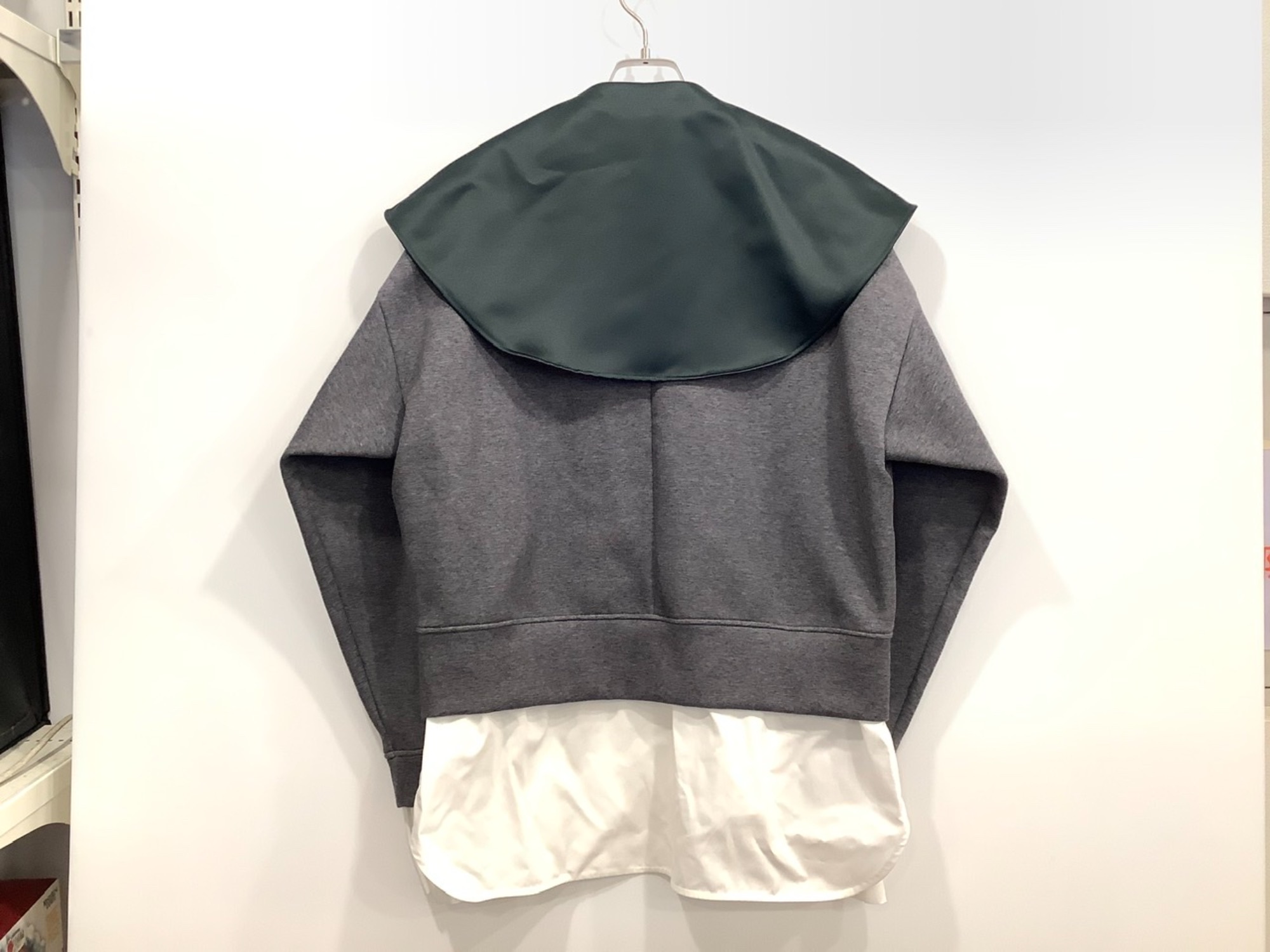 新品タグ付き エンフォルド ダンボールスウェット シャツレイヤード 38 2022 / 未使用 / ENFOLD / ダンボール スウェットレイヤーPULLOVER /