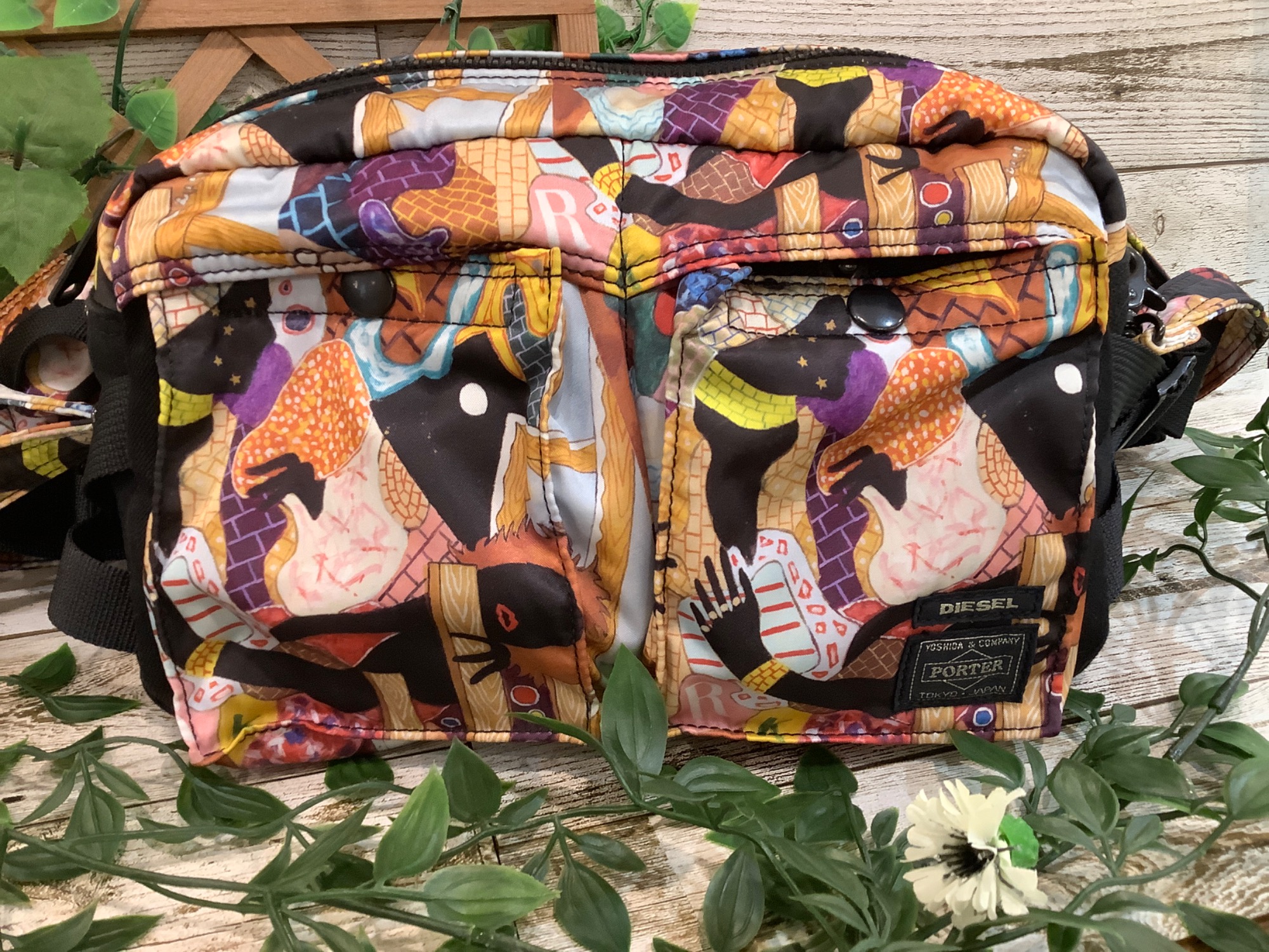新品 PORTER×DIESEL×横尾忠則 限定 2WAY ウエストポーチ DIESEL(ディーゼル)×PORTER(ポーター) 2WAY ウエストポーチ