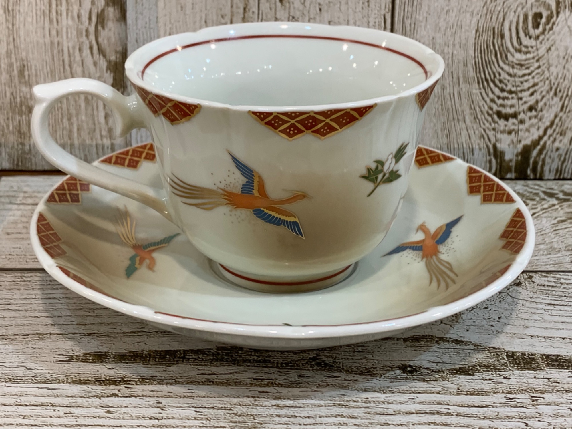 有田焼 明治記念館 林九郎作5枚金鶏文銘々皿 明治記念館