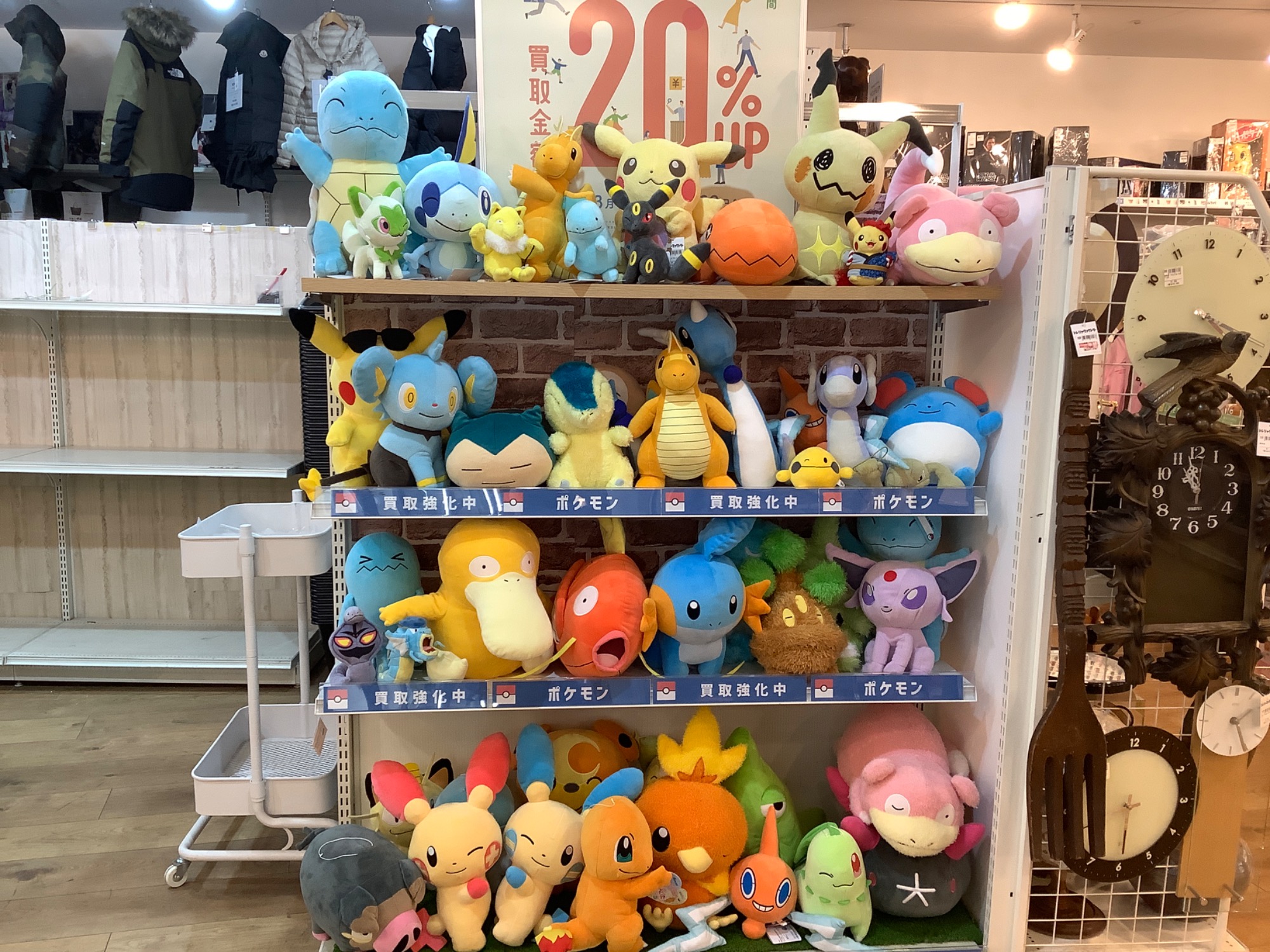 本日40点以上のポケモン 可愛いぬいぐるみを買取いたしました