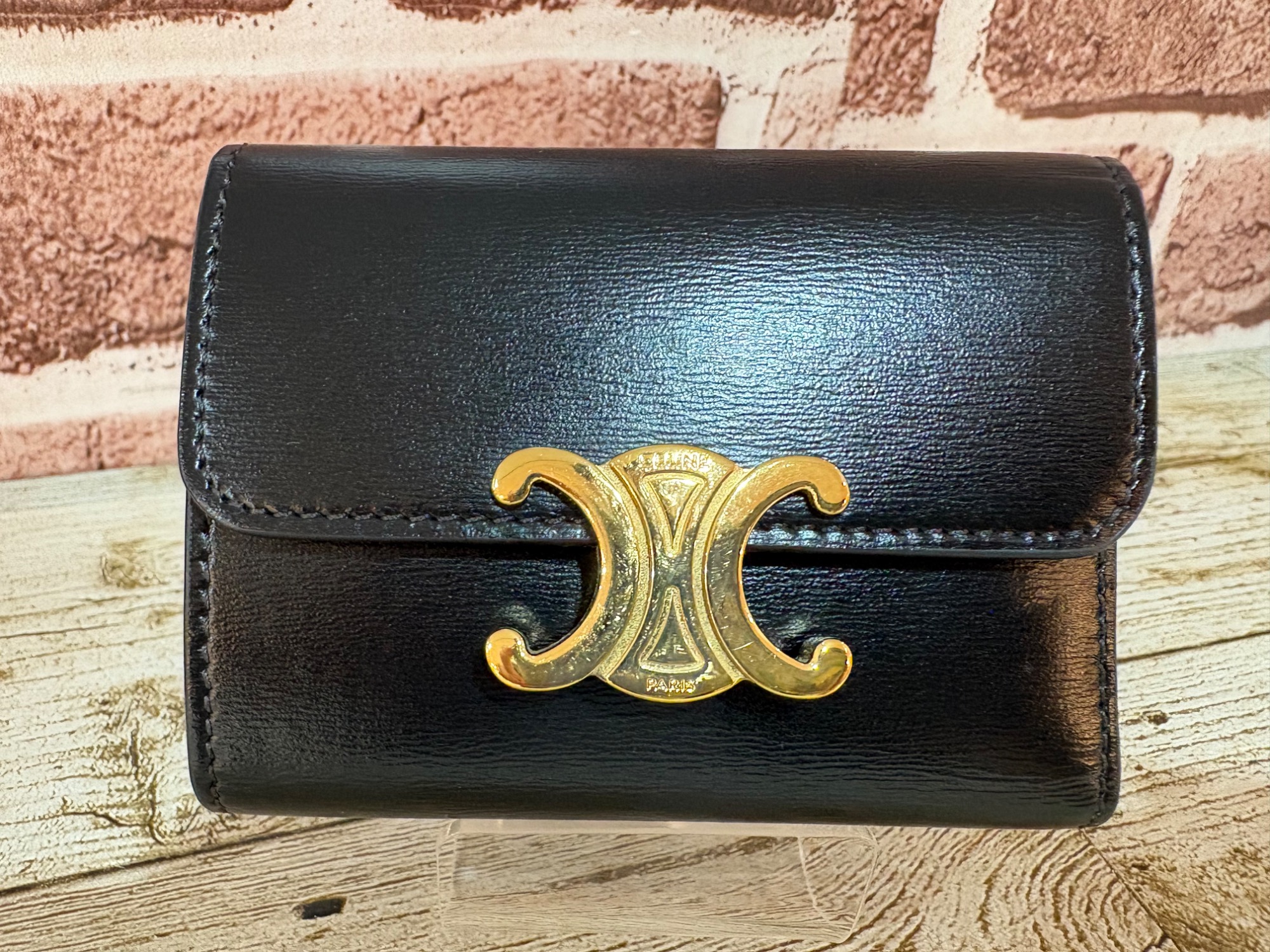 入れ付きコンパクトウォレット トリオンフ / シャイニーカーフスキン コイン入れ付きコンパクトウォレット トリオンフ / シャイニー