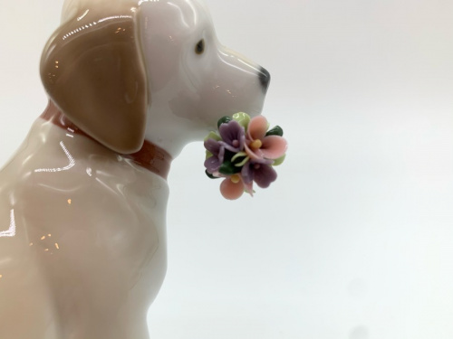 【新品】リヤドロ　「花束をあなたに」　フィギィリン　犬　ラブラドール 花束をあなたに | リヤドロ公式オンライン