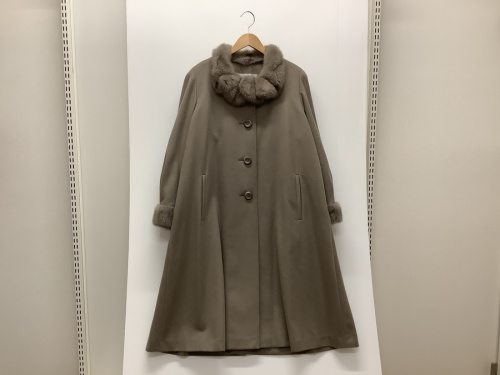 コートのミンクファーカシミヤコート