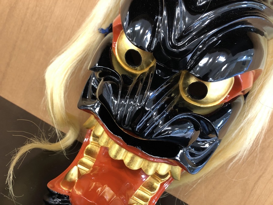 スマホで購入】梶原一龍 作 黒漆塗浮立面(鬼面)が入荷！｜2020年