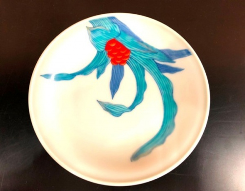 和食器の錦万年青画果物皿
