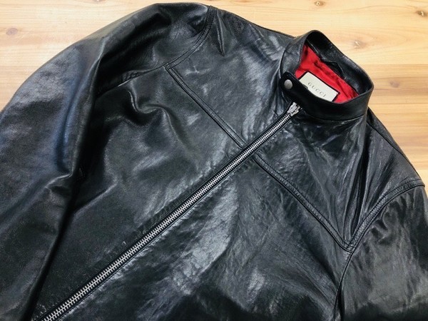 GUCCI（グッチ）のラムレザーシングルライダースジャケットを買取入荷