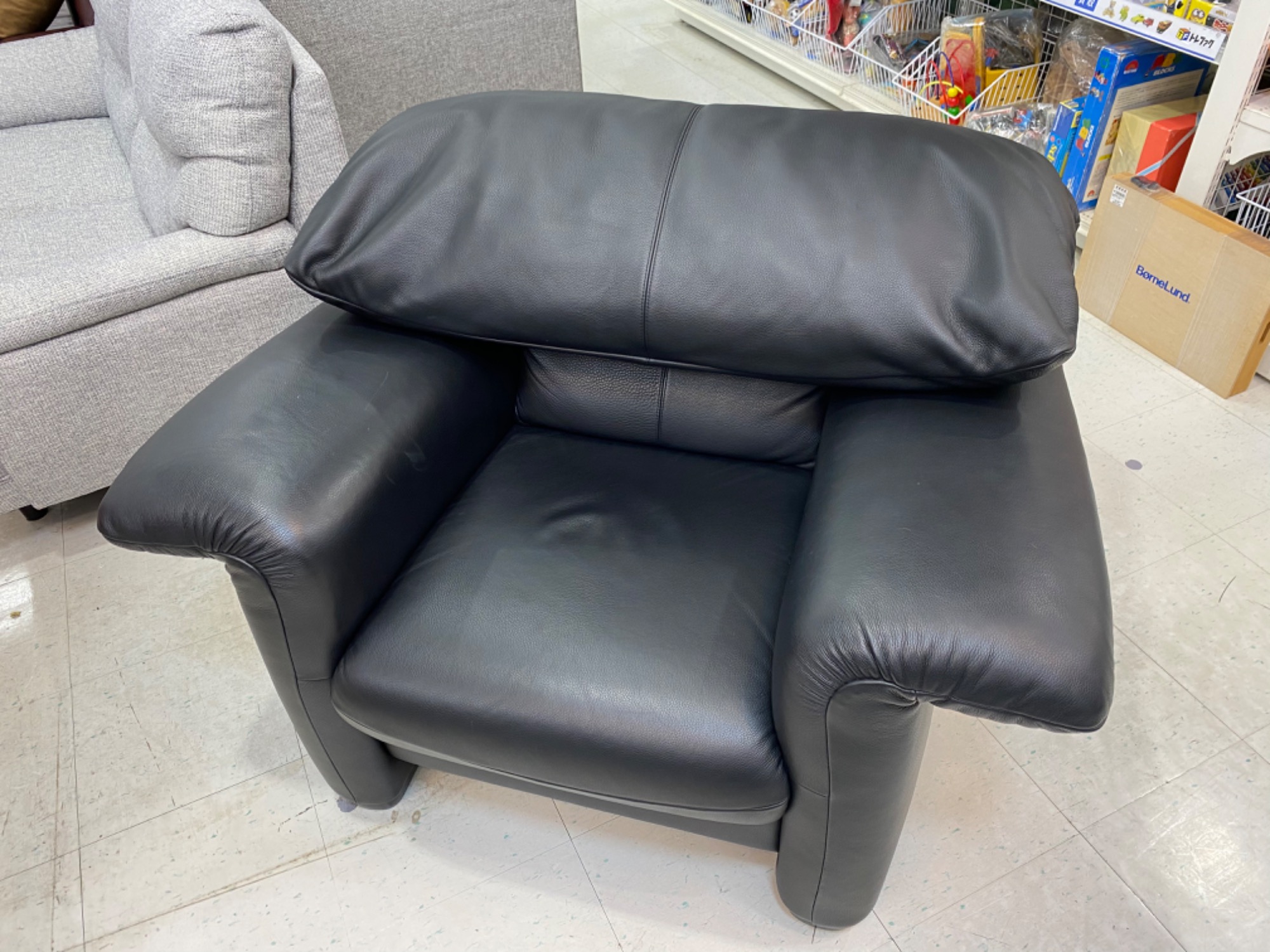 karimoku（カリモク）1人掛けソファー（ブラック）ZSA8 エクセルライフ