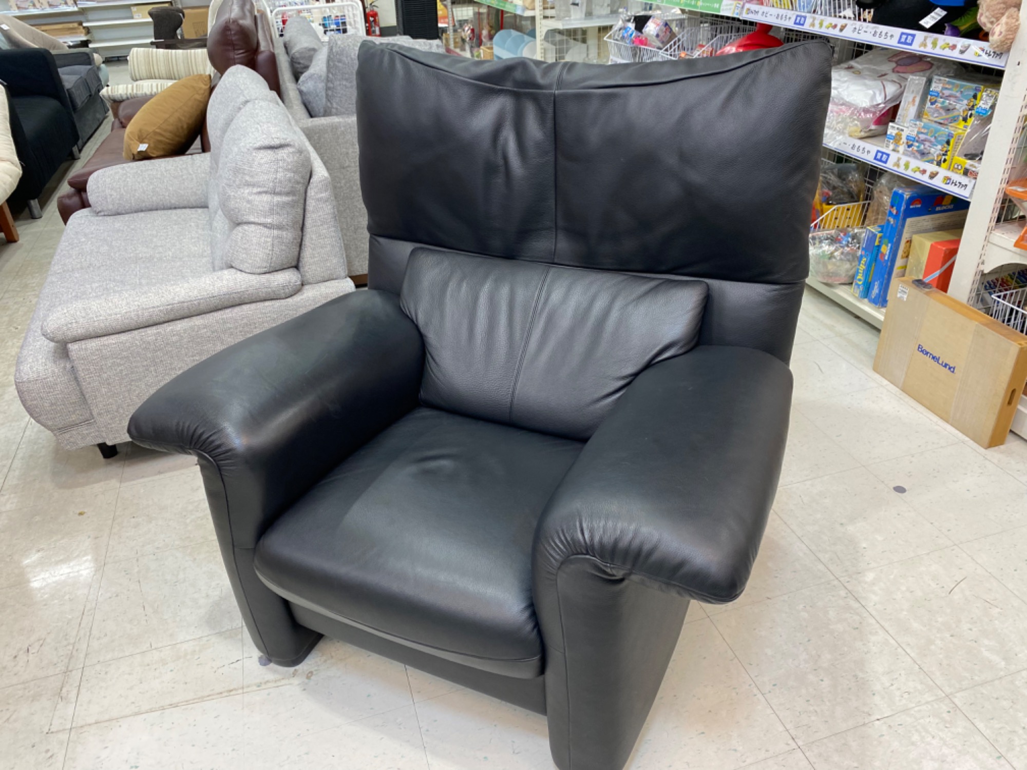 karimoku（カリモク）1人掛けソファー（ブラック）ZSA8 エクセルライフ