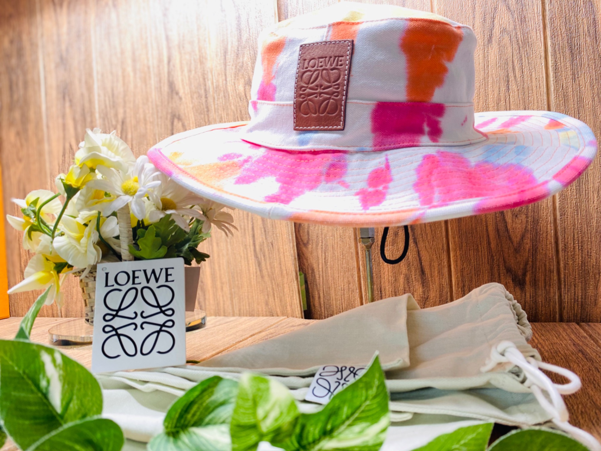 LOEWE (ロエベ) Paula's Ibiza Logo Detailed Tie-Dyed Bucket