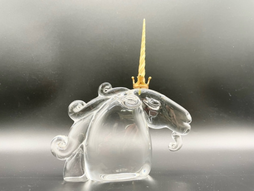 インテリア小物のゴールドマウントガラスフィギュア