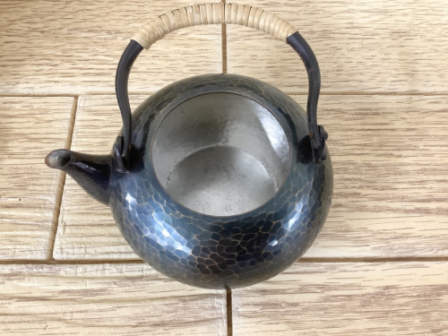喫茶の紫金色鎚肌 銅製急須