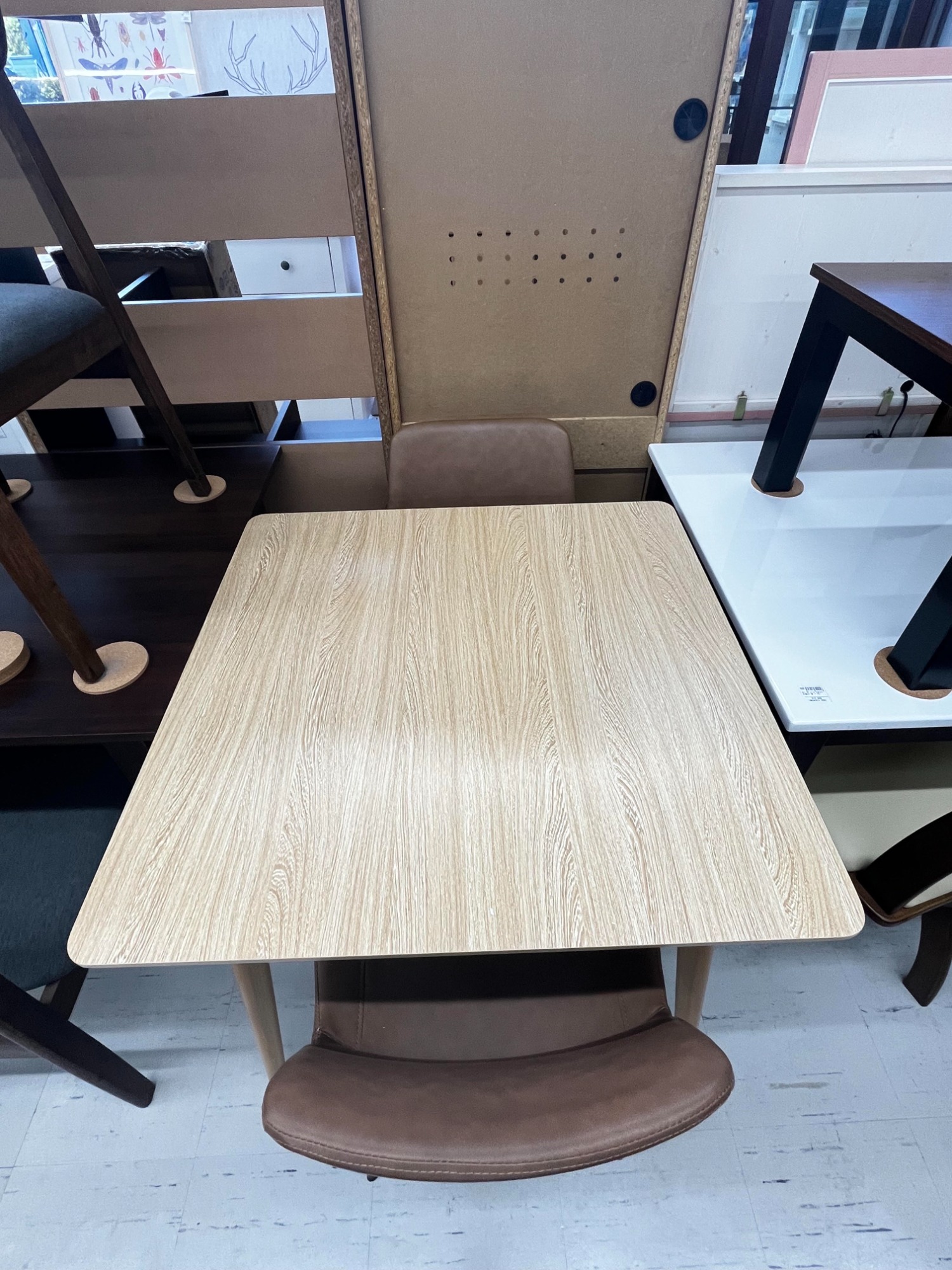 家具ならトレファク吉川店！！   ダイニング3点セット　ブラウン×グレー カテゴリ：ダイニングセット｜在庫：あり】商品一覧｜中古・リサイクル