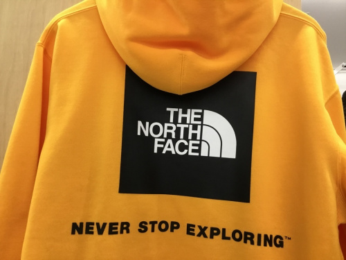 the north faceのバッグスクエアロゴ