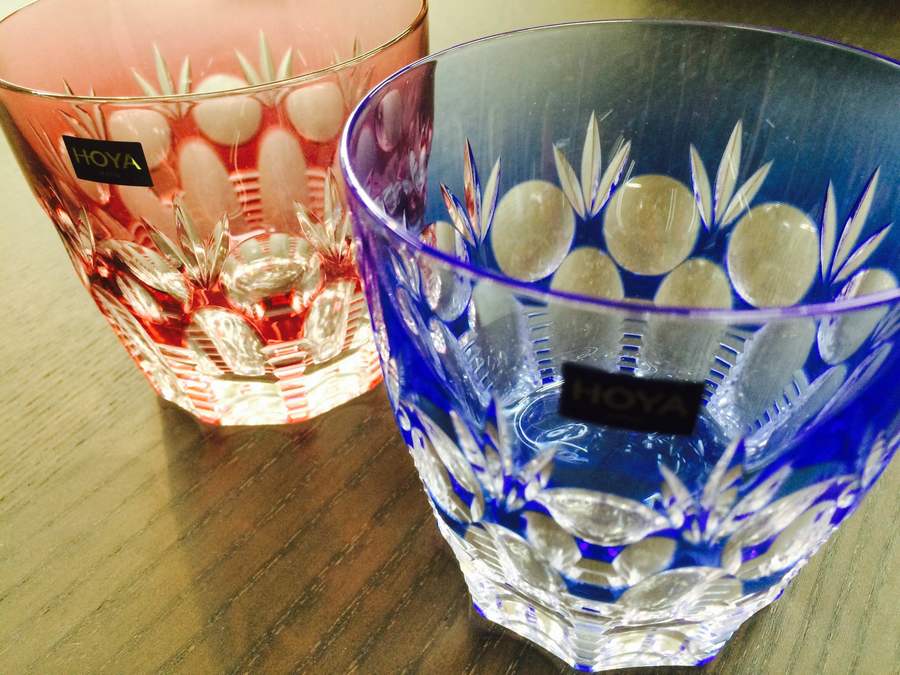 売切 HOYA 売切 HOYA クリスタル 切子グラス 1客 容量大290cc A/F 10面