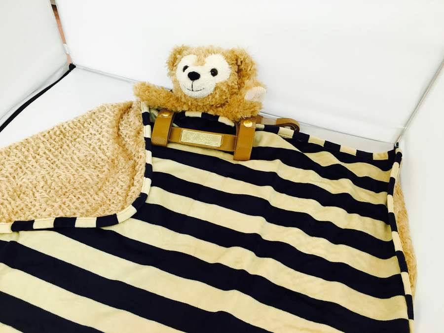 ダッフィー ブランケット ディズニー □ ひざ掛け ブルー系 チェック柄