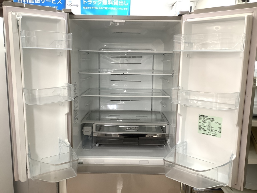 2017年製 TOSHIBA 東芝 6ドア冷蔵庫 VEGETA 509L 観音開き GR-K510FW