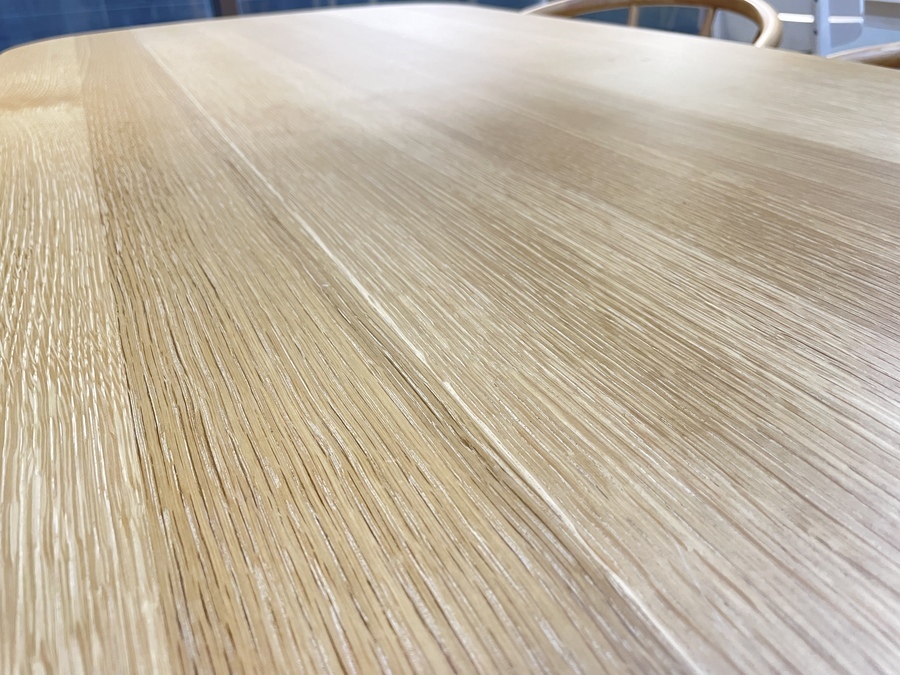 無印良品（MUJI）オーク材テーブル/アームチェア5点セット 丸脚