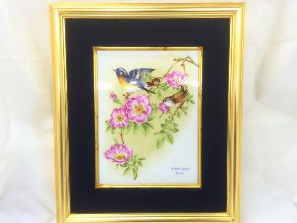 ヘレンドプラーク額装付き