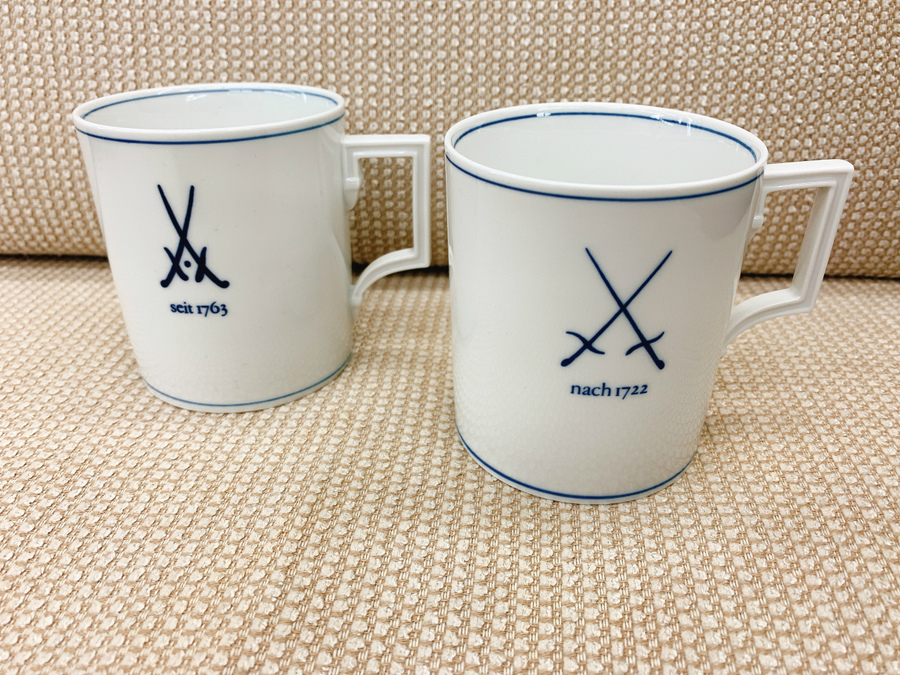 洋食器続々入荷♪】MEISSEN マイセン 剣マークマグカップ 2点 洋食器続々入荷♪】MEISSEN マイセン 剣マークマグカップ 2点
