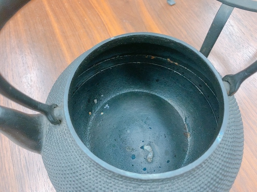 鉄瓶 南部鉄器 旬利久作 アラレ模様 大容量 2リットル 大型鉄瓶