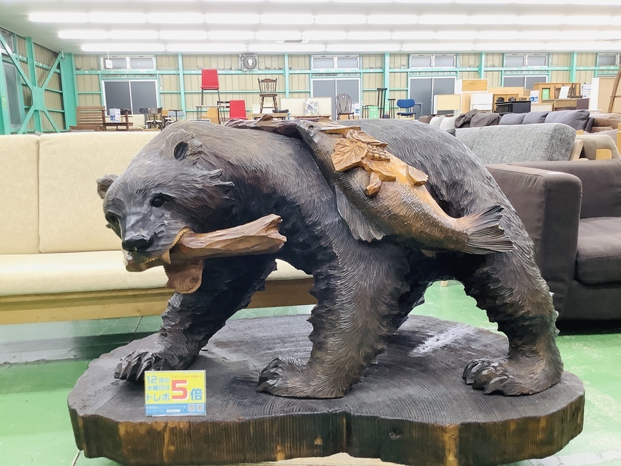 熊の置物　木彫り 木彫り熊 北海道 置物 オブジェの通販 by くー's shop｜ラクマ