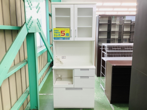 食器棚 ニトリ キッチンボード(ダリア 80KB WH) レンジ台 2104 ニトリ