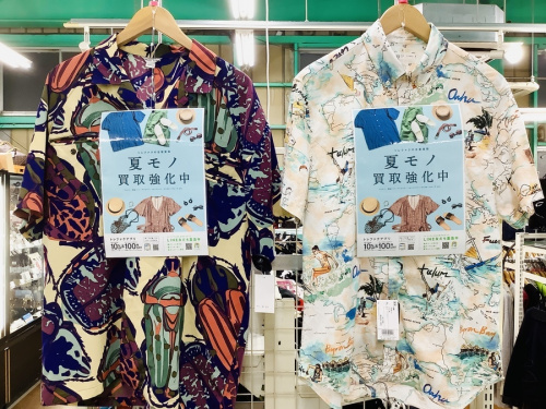 夏物衣類のアロハシャツ