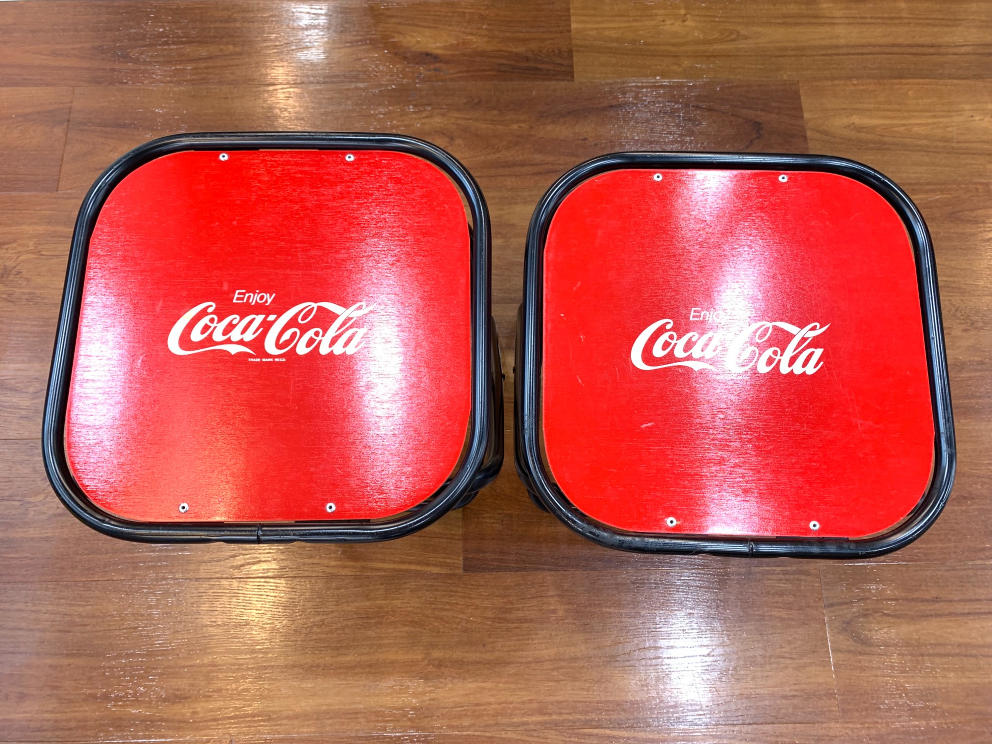 コカコーラ 折りたたみチェア 赤 パイプイス ヴィンテージ 2脚セット