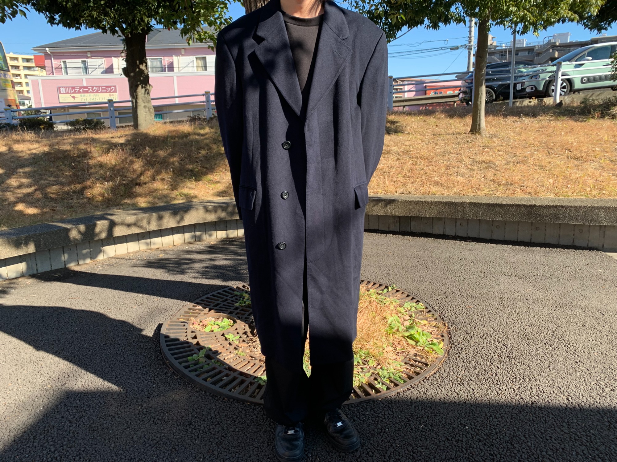 アクアスキュータム COLOMBO ウール チェスターコート ネイビー 8 M Aquascutum/アクアスキュータム ウールチェスターコート が買取入荷