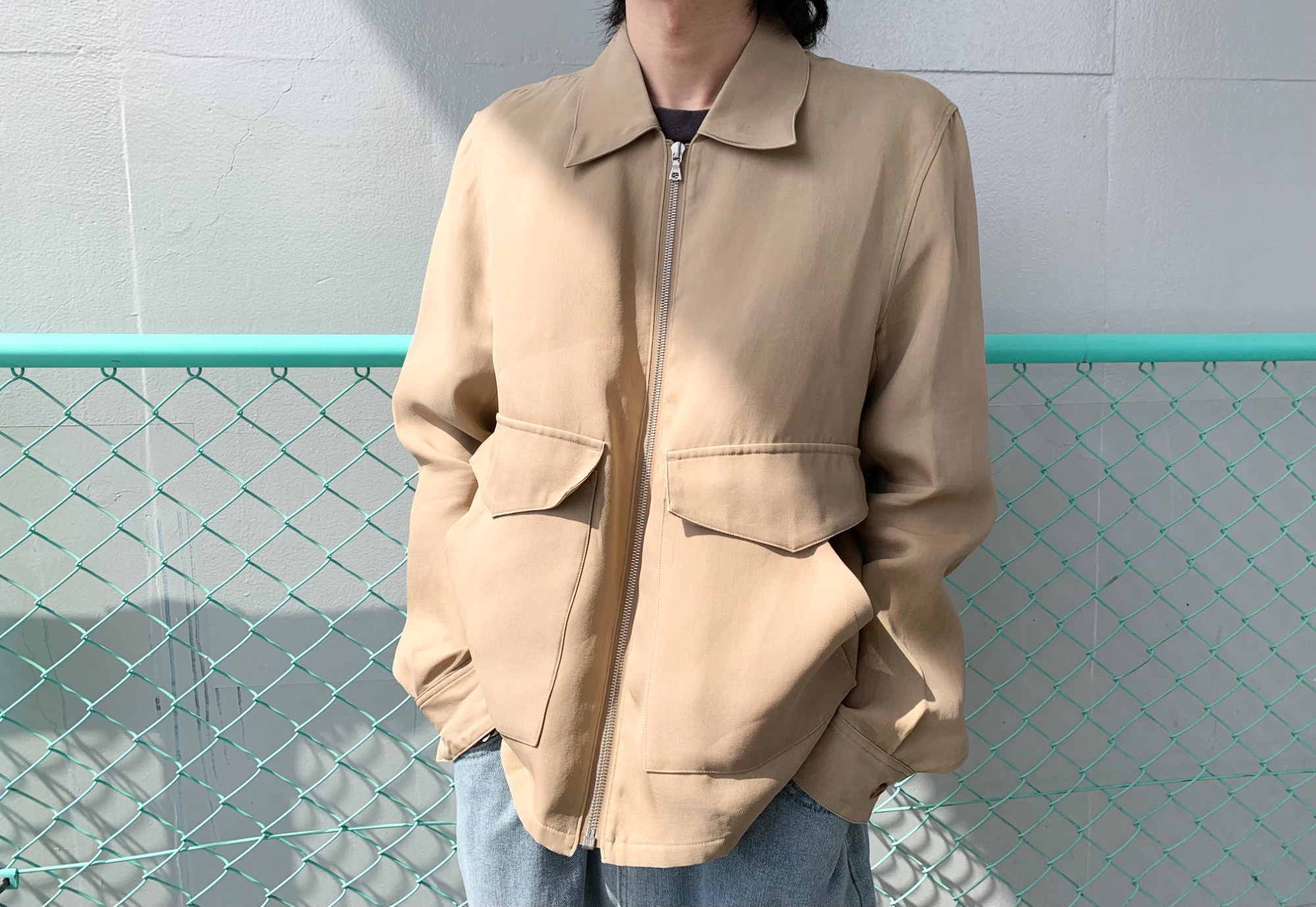 AURALEE / Silk Triple Cloth Zip Blouson