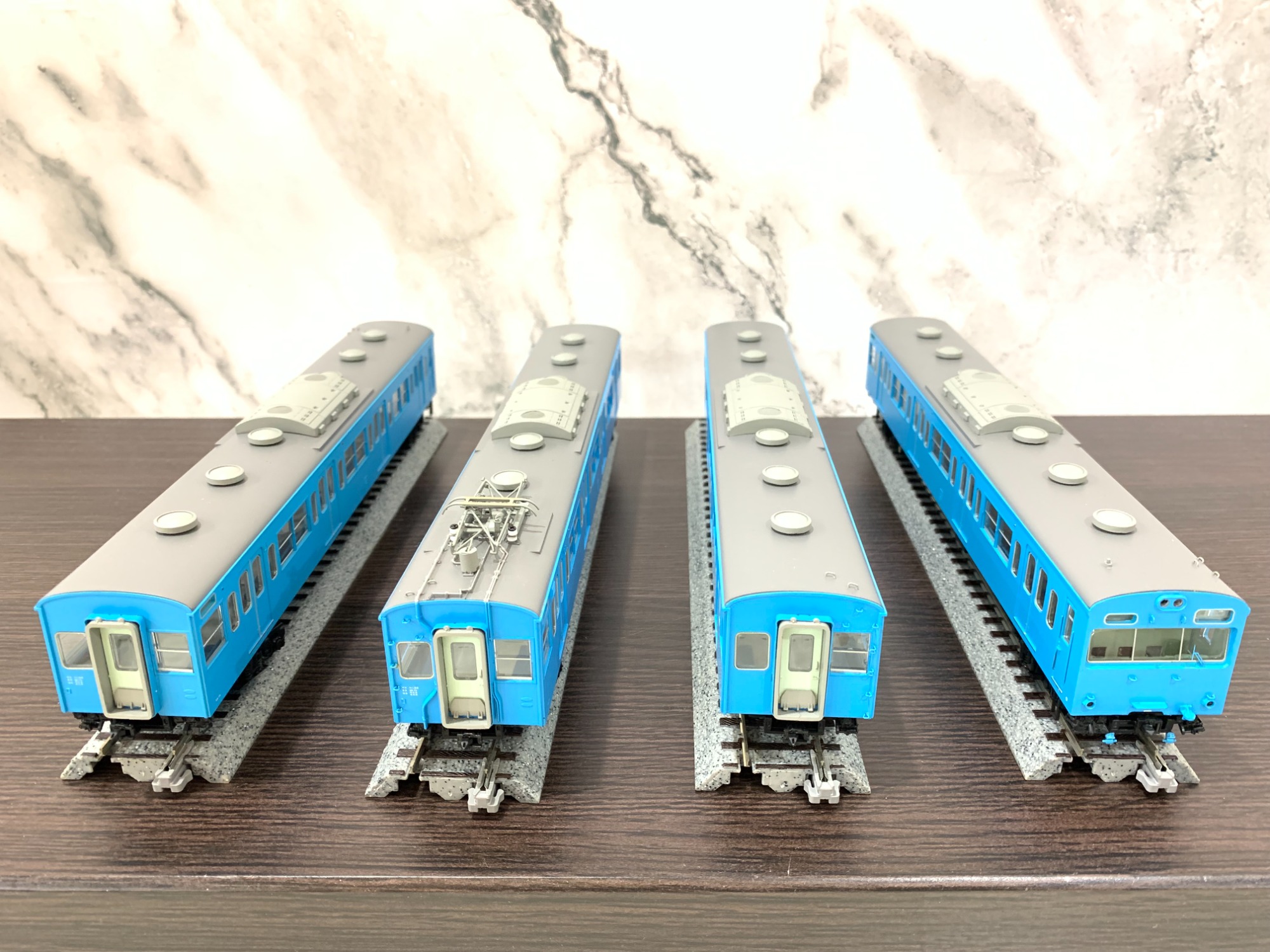 HOゲージ】103系通勤型電車 4両 スカイブルーが買取入荷しました