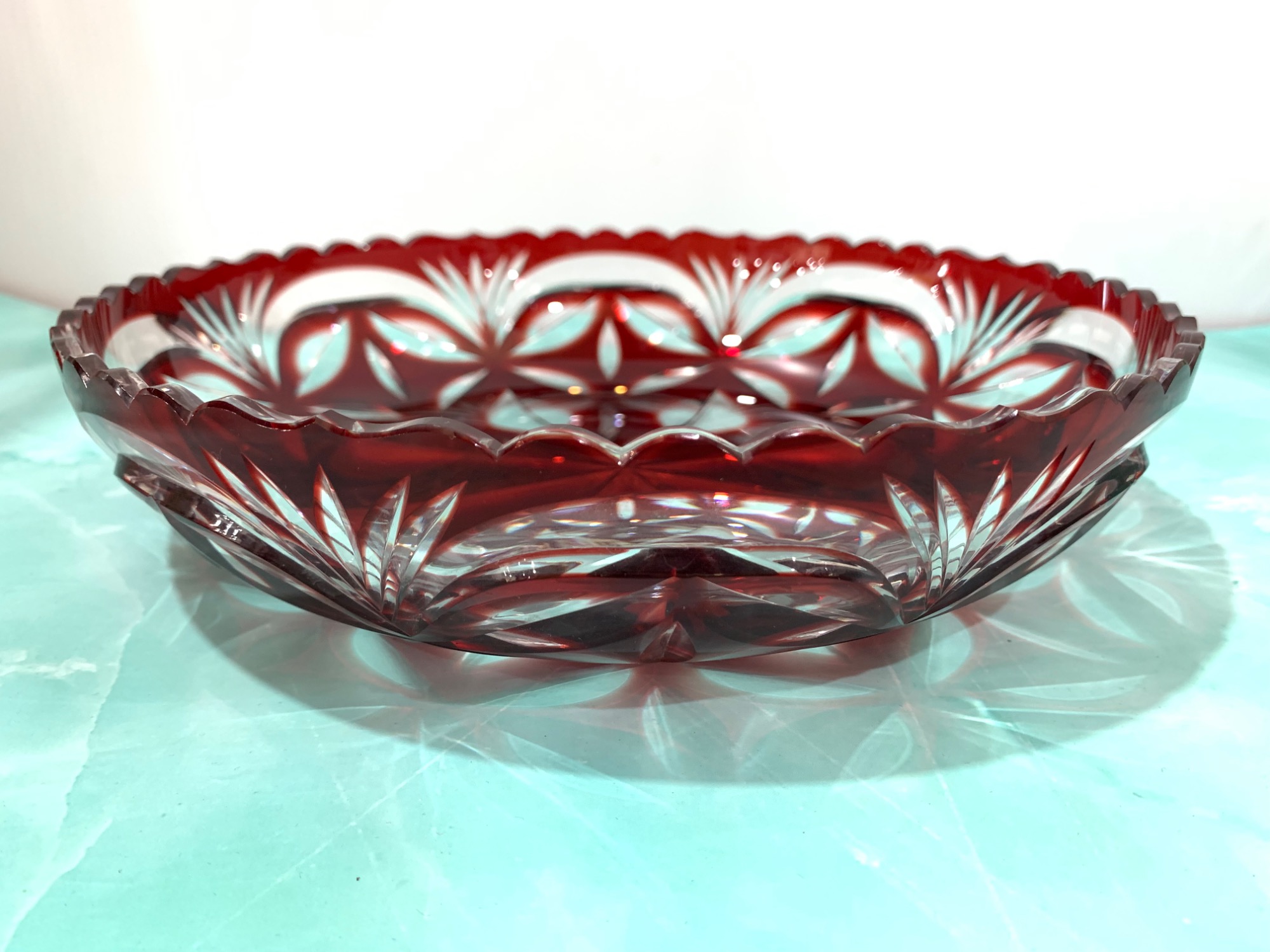 薩摩切子／サツマキリコ】復元 薩摩切子 切子大皿が買取入荷