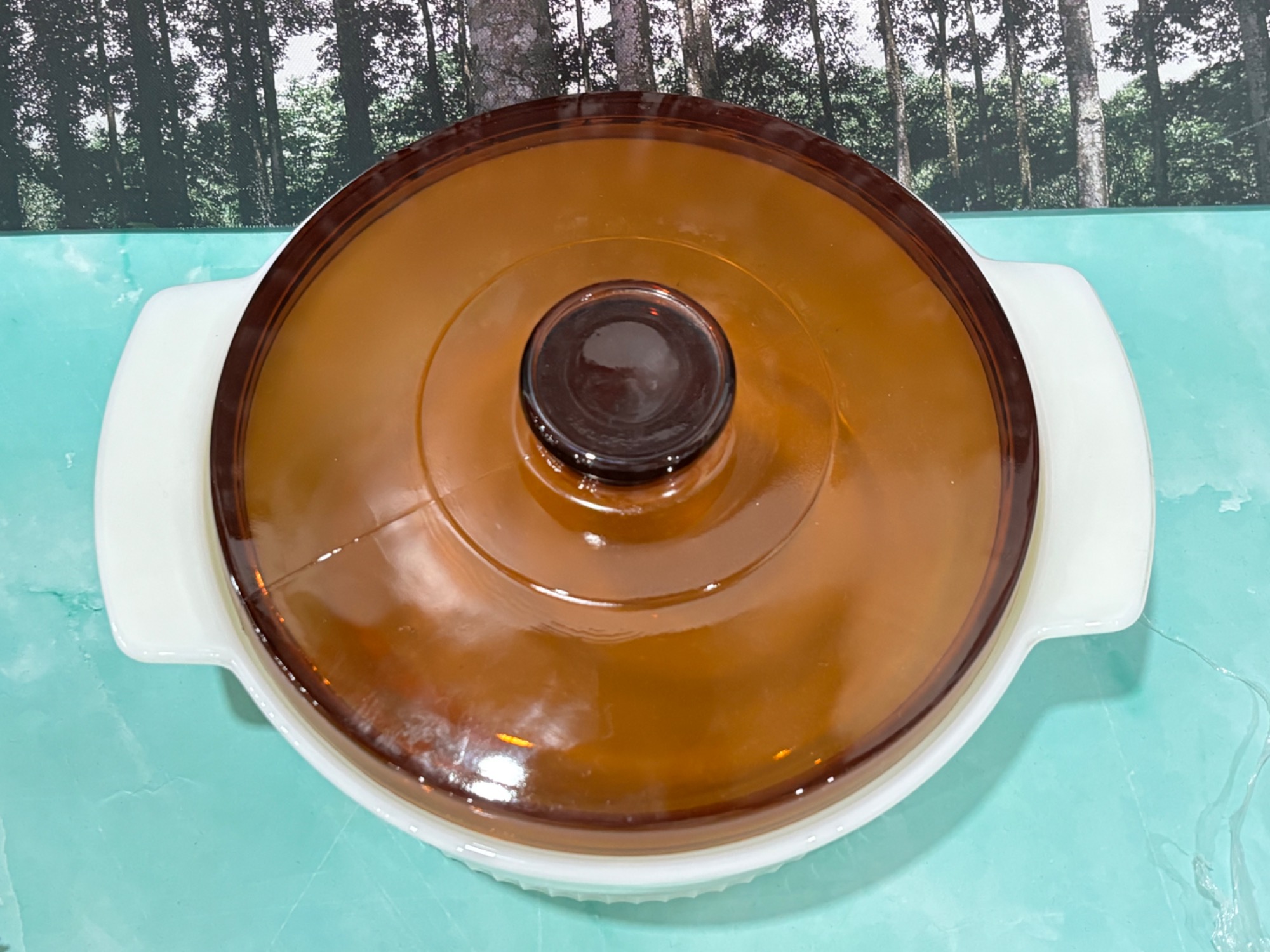 【現地購入レア】Fire Kingネイチャーズバウンティキャセロール直径24cm 現地購入レア】Fire Kingネイチャーズバウンティキャセロール直径24cm