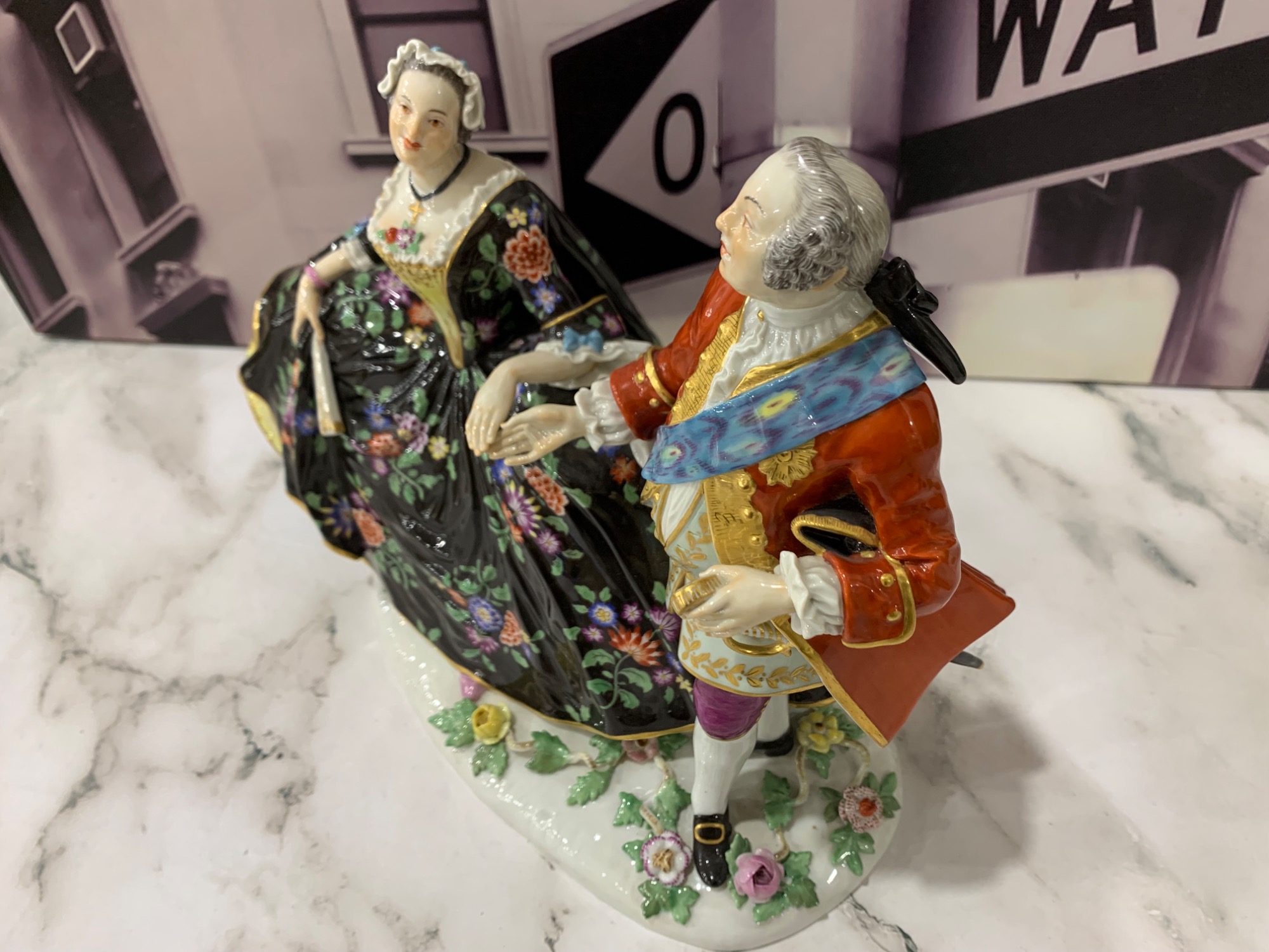MEISSEN／マイセン】アウグスト3世とマリア王妃 舞踏会の