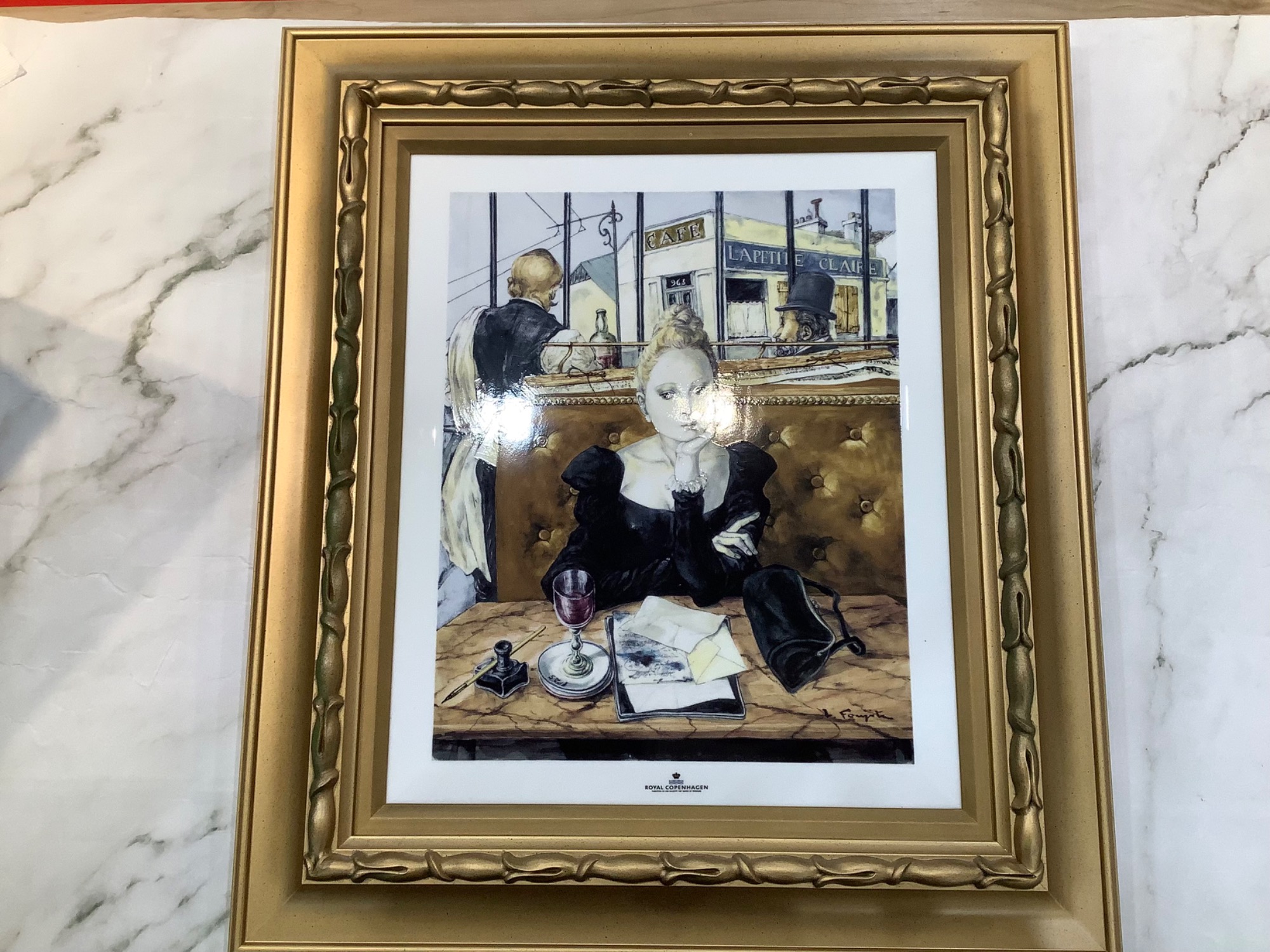 陶版画 藤田嗣治】 インテリア雑貨 額 陶版画 藤田嗣治「Cafe」が入荷