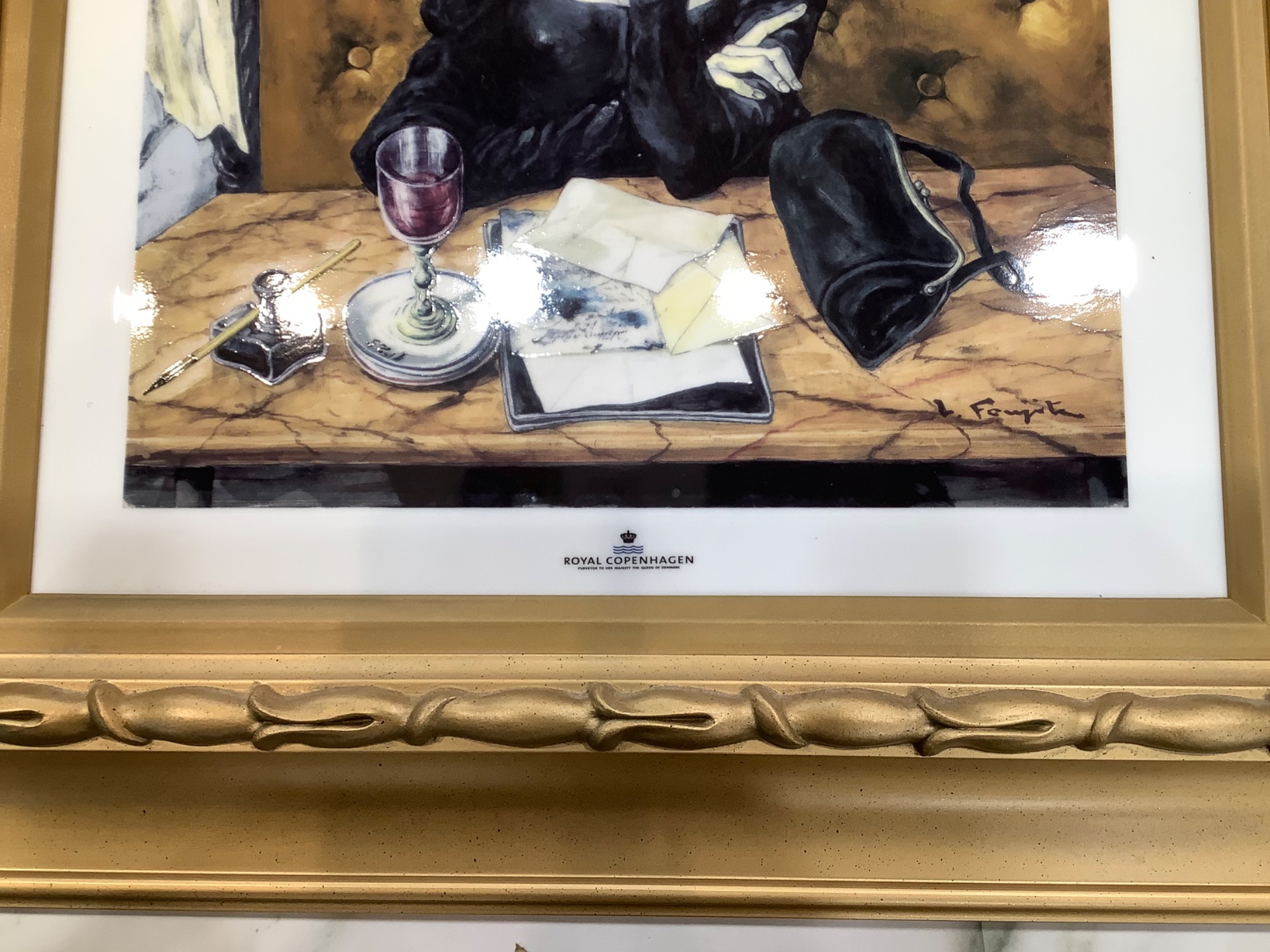 陶版画 藤田嗣治】 インテリア雑貨 額 陶版画 藤田嗣治「Cafe」が入荷