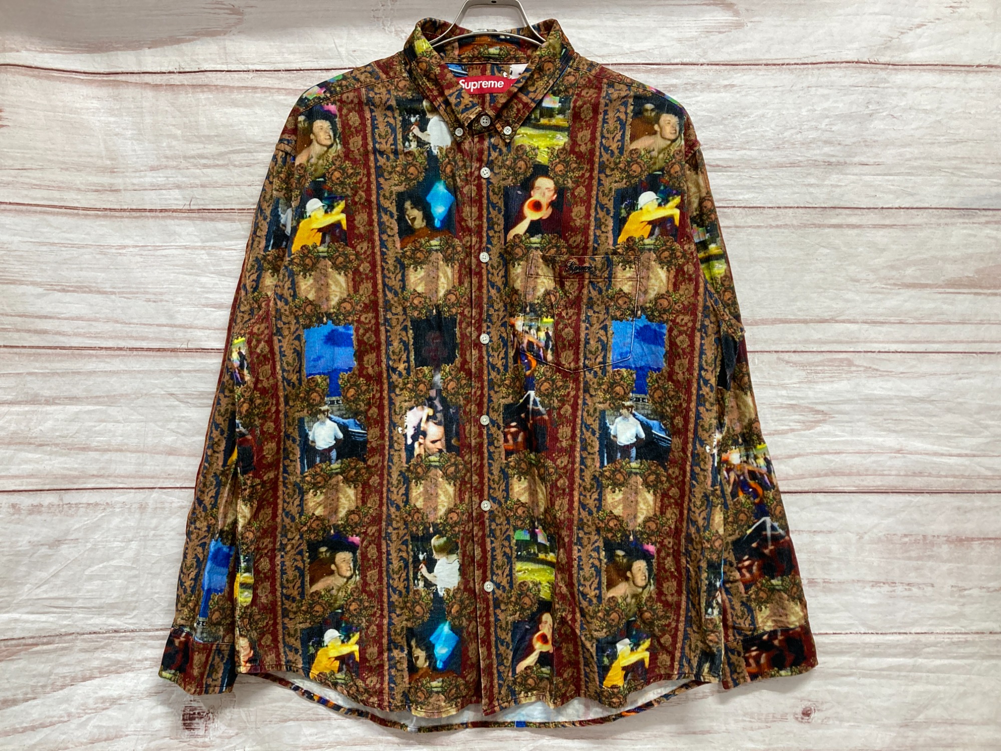 入手困難!!】シュプリーム ✈︎刺繍 コーデュロイ シャツ 太