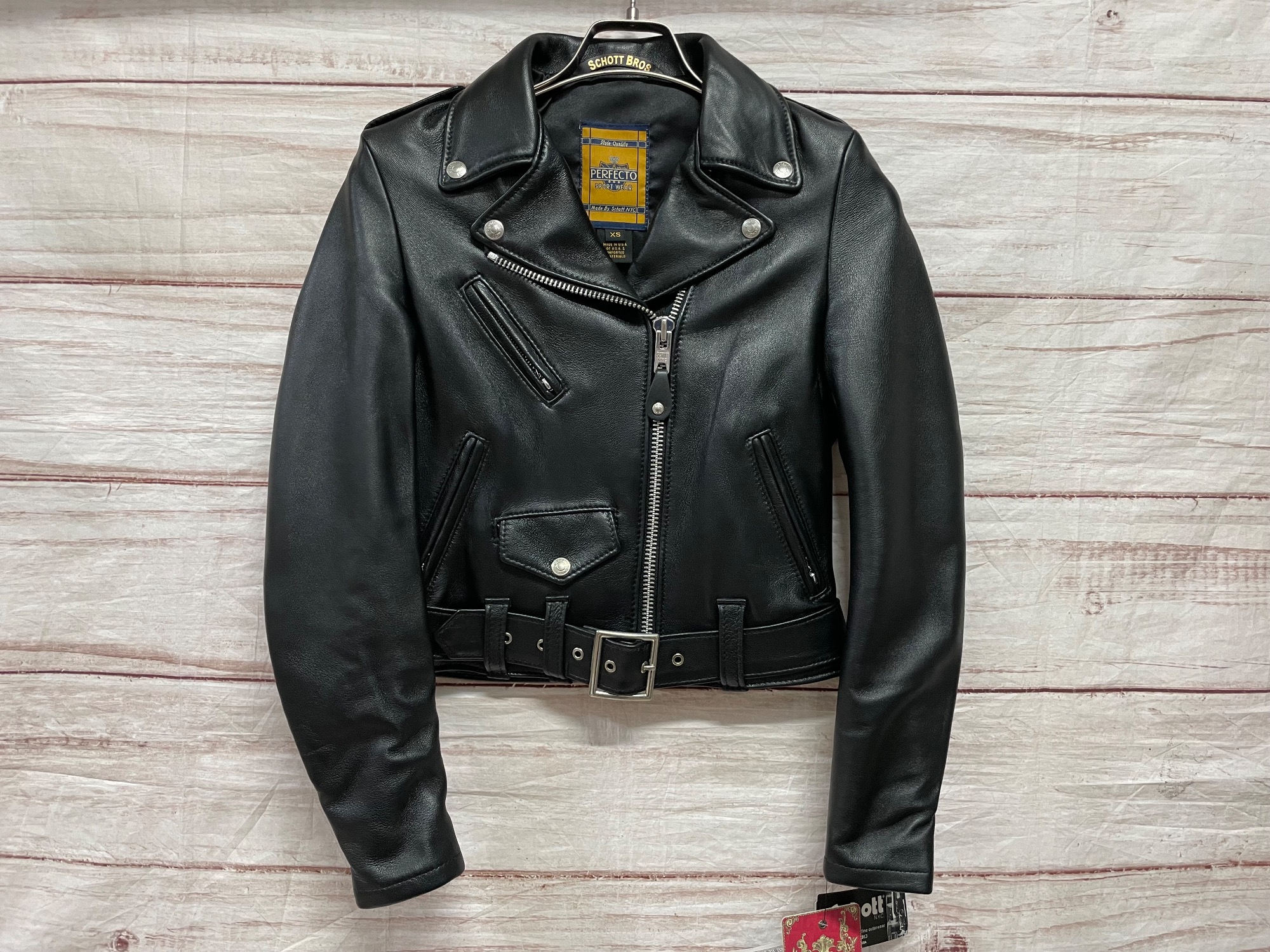 超美品！Schottライダースジャケット　黒　XS Schott（ショット）ライダージャケット レディースXS ブラック 未使用